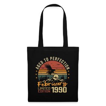 Né en Fevrier 1990 Anniversaire 1990 Février - Sac en tissu - noir - Devant