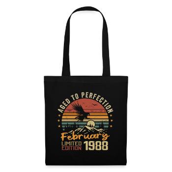 Né en Fevrier 1988 Anniversaire 1988 Février - Sac en tissu - noir - Devant