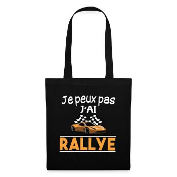 Rallye. Course automobile. Cadeau t-shirt humour - Sac en tissu - noir - Devant