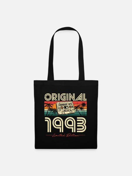 Original 1993 Vintage Jahrgang Retro Geburtstag - Stoffbeutel - Schwarz