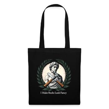 Sculpter tailleur de pierre - Je rends les roches plus chics - Sac en tissu - noir - Devant