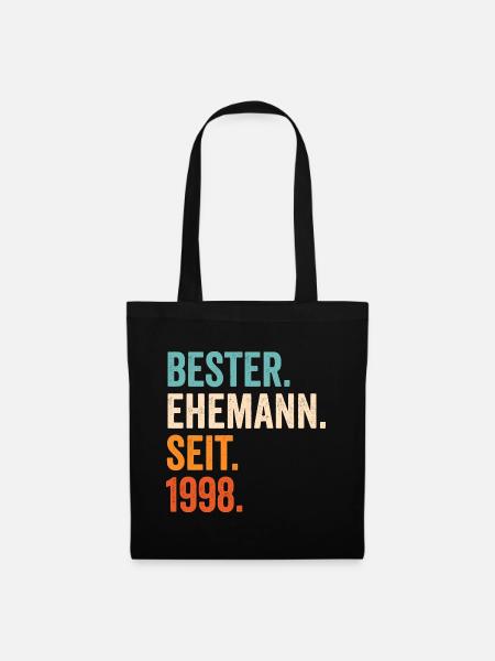 Bester Ehemann Seit 1998 23. Hochzeitstag 23 Jahre - Stoffbeutel - Schwarz