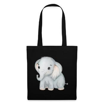 Elephant Family Mama Baby T-Shirt - Sac en tissu - noir - Devant