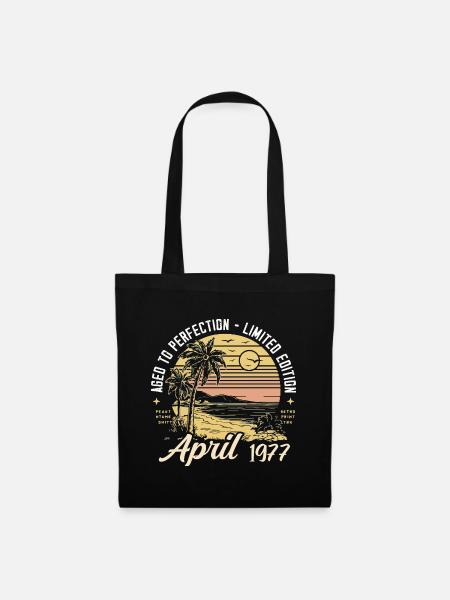 48. Geburtstag Oldtimer April Jahrgang 1977 April - Stoffbeutel - Schwarz
