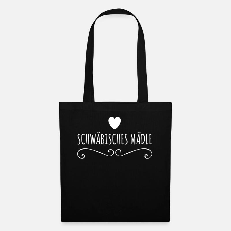 Schwäbisches Mädchen Mädle Schwäbin Schwoba Schwob - Stoffbeutel - Schwarz