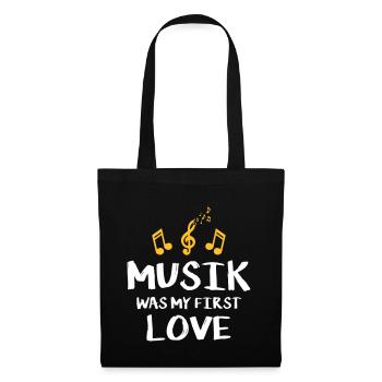 music was my first love - Stoffbeutel - Schwarz - Vorne