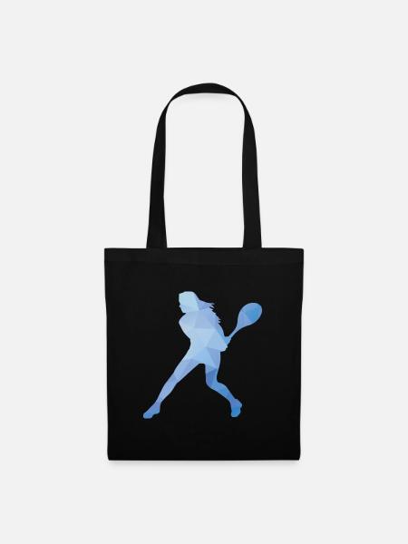 Tennisschlaeger Sportart Tennis Geschenk - Stoffbeutel - Schwarz