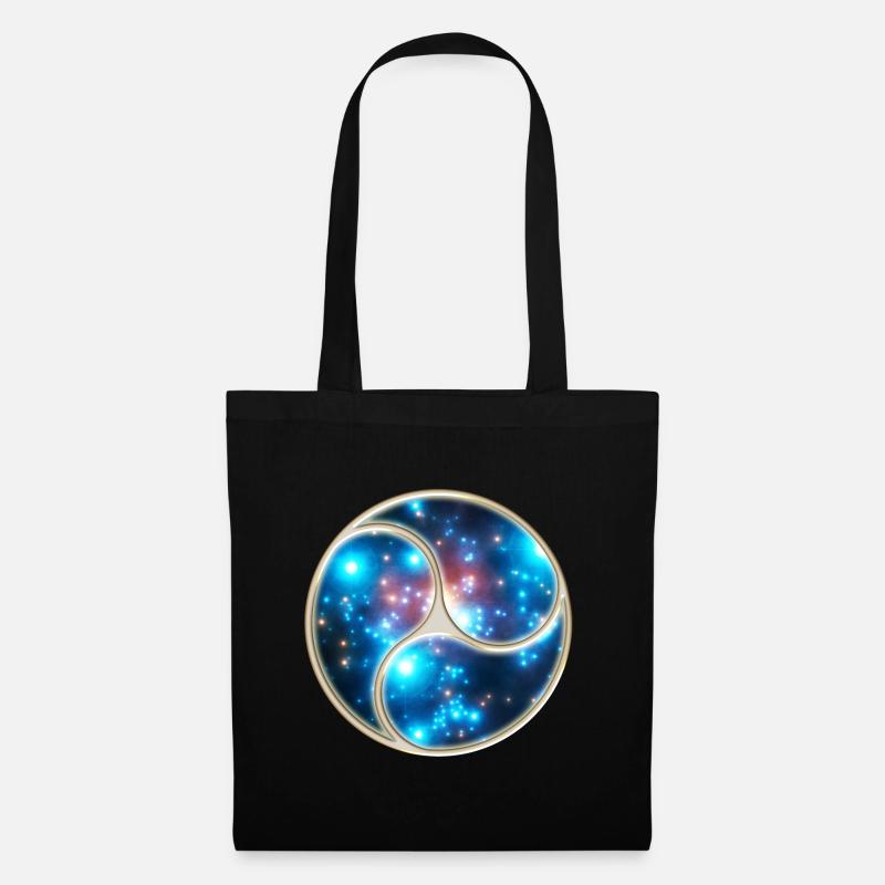 Yin Yang Balance Triskelion Galaxy Star Universe - Stoffbeutel - Schwarz