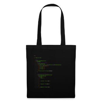 Programmation HTML. Chemise de ballot - Sac en tissu - noir - Devant