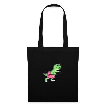 Sport dinosaur jumping rope dino girl - Tote Bag - black - Front