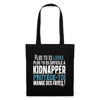 Frites Bouffe Nourriture Malbouffe Humour Obèse - Sac en tissu - noir - Devant