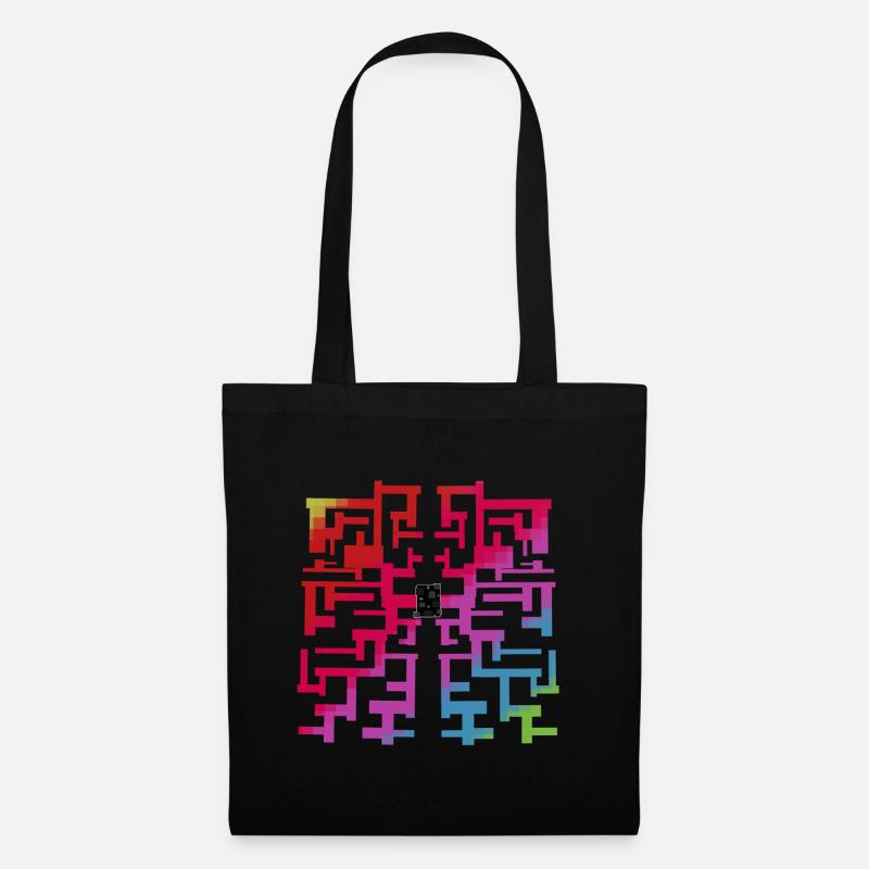 Regenbogen Mosaik - Stoffbeutel - Schwarz