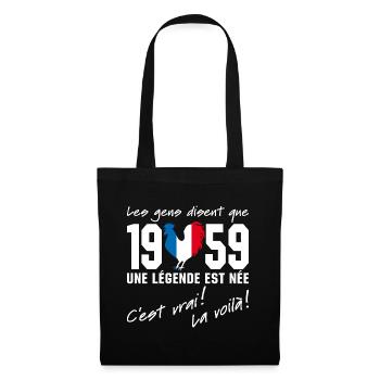 Né en 1959 - Coq aux couleurs françaises - Sac en tissu - noir - Devant