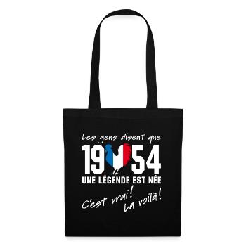 Né en 1954 - Coq aux couleurs françaises - Sac en tissu - noir - Devant