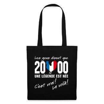 Né en 2000 - Coq aux couleurs françaises - Sac en tissu - noir - Devant