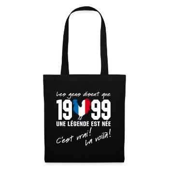 Né en 1999 - Coq aux couleurs françaises - Sac en tissu - noir - Devant