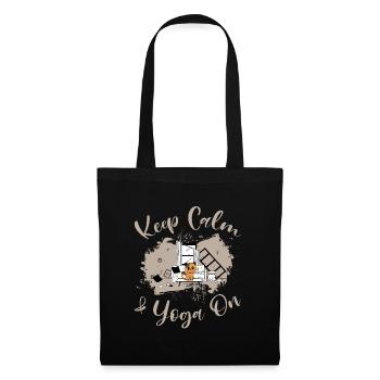 Restez calme et faites du yoga - Humour - Sac en tissu - noir - Devant