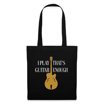 Je joue de la guitare qui suffit - silhouette de guitare - Sac en tissu - noir - Devant
