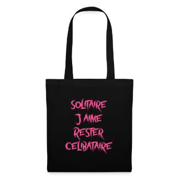 Solitaire j'aime rester Célibataire. - Sac en tissu - noir - Devant