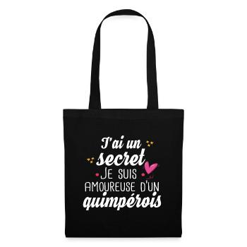 Quimpérois Quimper Femme Amoureuse Cadeau Humour - Sac en tissu - noir - Devant