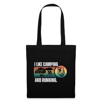 J’aime le camping et la course à pied - Sac en tissu - noir - Devant