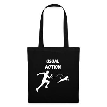 Funny dog walking - Tote Bag - black - Front