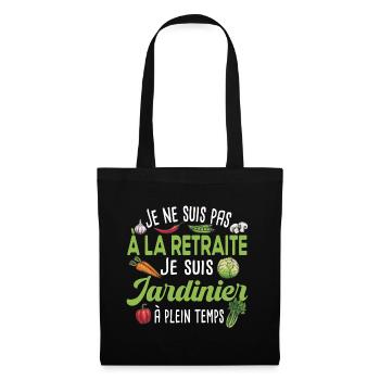 Jardinier Retraite Jardinage Retraité Papy Cadeau - Sac en tissu - noir - Devant