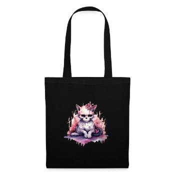 Chat zombies Halloween Graphic Tees, Tshirt, Sweat à capuche - Sac en tissu - noir - Devant