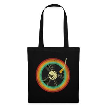 Rétro Vinyle Vintage - Sac en tissu - noir - Devant