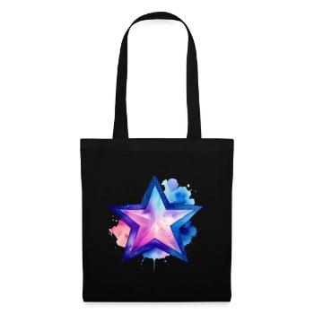 Éclaboussure de couleur : Étoile - Sac en tissu - noir - Devant