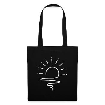 SOLEIL, RAYONS DE SOLEIL, SOLEIL, VAGUES, GRIFFONNAGE - Sac en tissu - noir - Devant