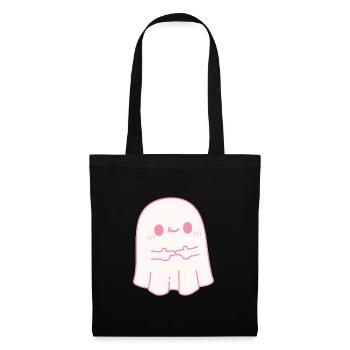 Fantôme timide mignon - Sac en tissu - noir - Devant