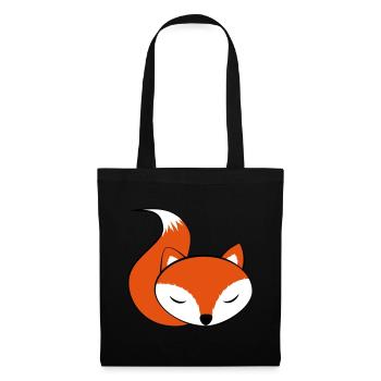 schlafender FoxiFuchs - Stoffbeutel - Schwarz - Vorne