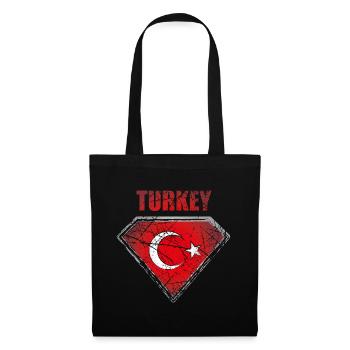 Turkey Superhero Flag Vintage Doorkiye - Tote Bag - black - Front