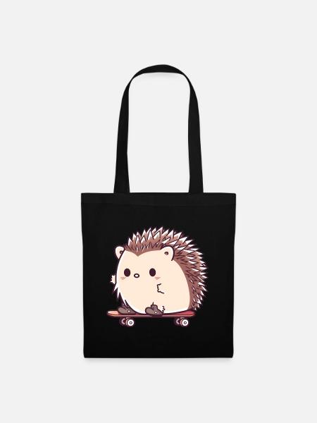 Patinage hérisson mignon - Sac en tissu - noir