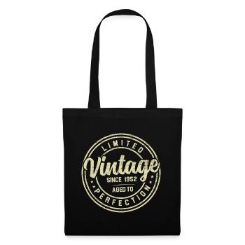 Jahrgang 1952 Geburtstagsgeschenk 1952 - Stoffbeutel - Schwarz - Vorne