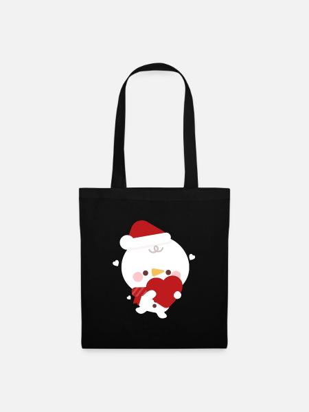 Schneemann Weihnachtsliebe - Stoffbeutel - Schwarz