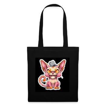 Angry Cartoon Sphynx Cat - Tote Bag - black - Front