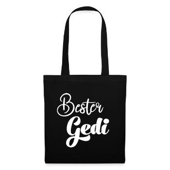 Bester Gedi sein Patenonkel fragen Taufe - Stoffbeutel - Schwarz - Vorne