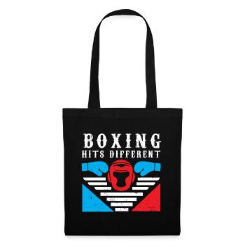 Boxe Boxer Gants de boxe Boxing Club de boxe Club de boxe - Sac en tissu - noir - Devant