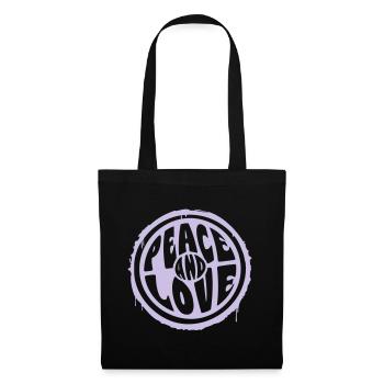 Paix et Amour - Sac en tissu - noir - Devant