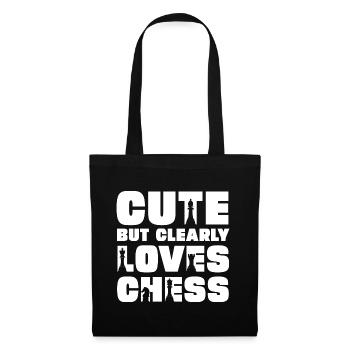 Mignon, mais aime clairement les échecs - Sac en tissu - noir - Devant