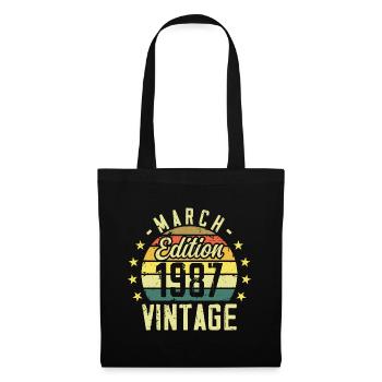 Vintage March 1987 vintage 1987 birthday gift - Tote Bag - black - Front