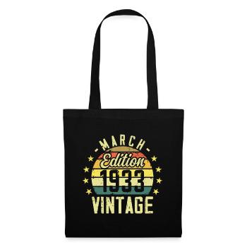 Vintage mars 1933 vintage cadeau anniversaire 1933 - Sac en tissu - noir - Devant