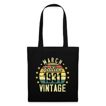 Vintage mars 1931 vintage cadeau anniversaire 1931 - Sac en tissu - noir - Devant