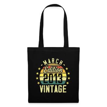 Vintage mars 2013 vintage cadeau anniversaire 2013 - Sac en tissu - noir - Devant