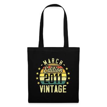 Vintage March 2011 Vintage Anniversary Gift 2011 - Tote Bag - black - Front