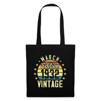Vintage mars 1932 vintage cadeau anniversaire 1932 - Sac en tissu - noir - Devant