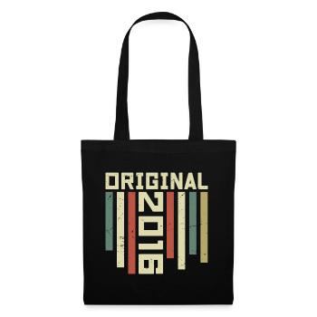 2016 Cadeau Rétro 2016 Cadeau Anniversaire 8 ans - Sac en tissu - noir - Devant
