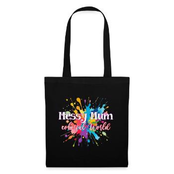 Best Mom - Messy Mum colorful World - Tote Bag - black - Front